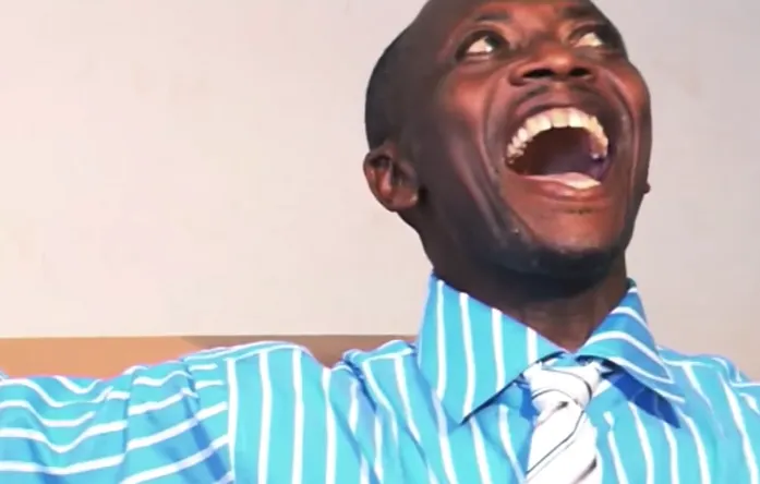 A man with an expression of pure ecstasy