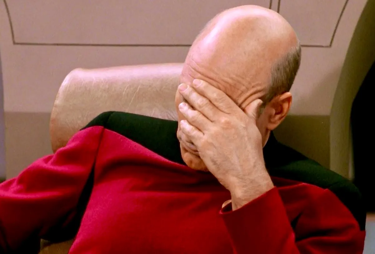 Jean-Luc Picard facepalming