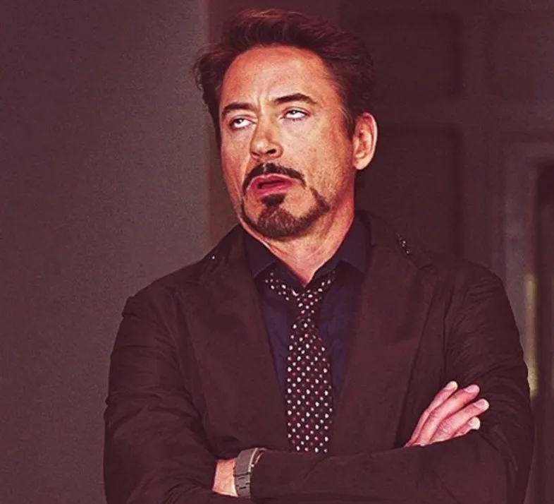 Robert Downey Junior rolling his eyes