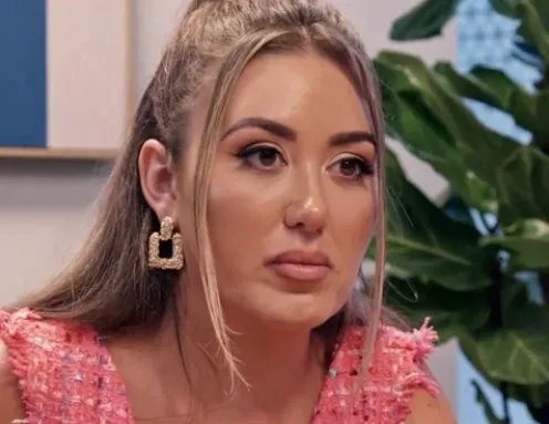A girl with a very serious face