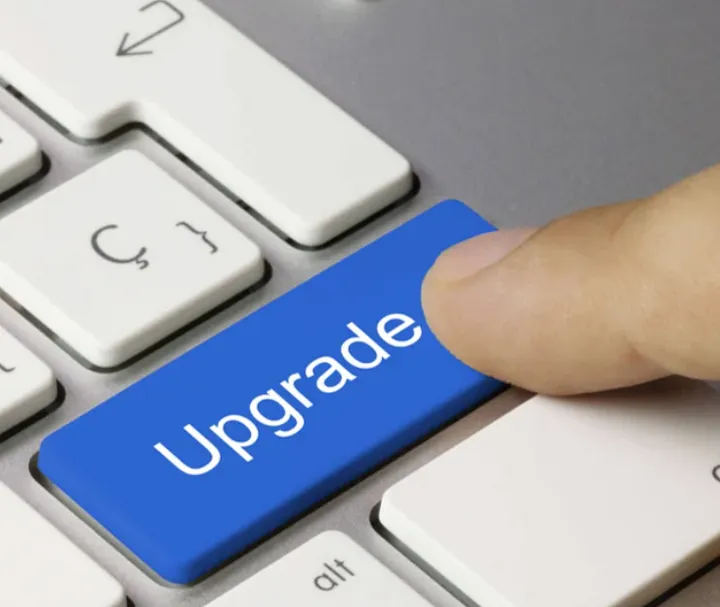 An upgrade button