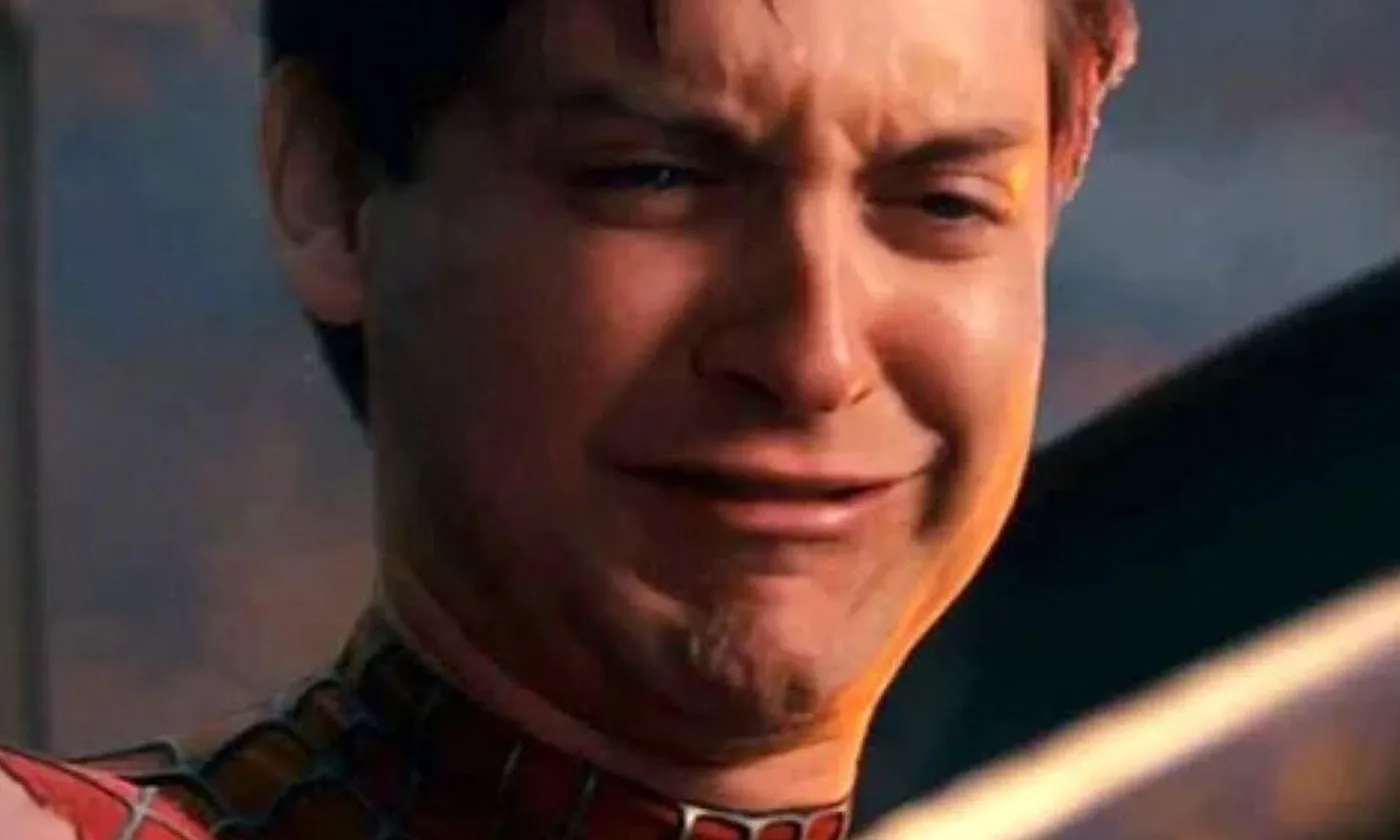 Peter Parker crying