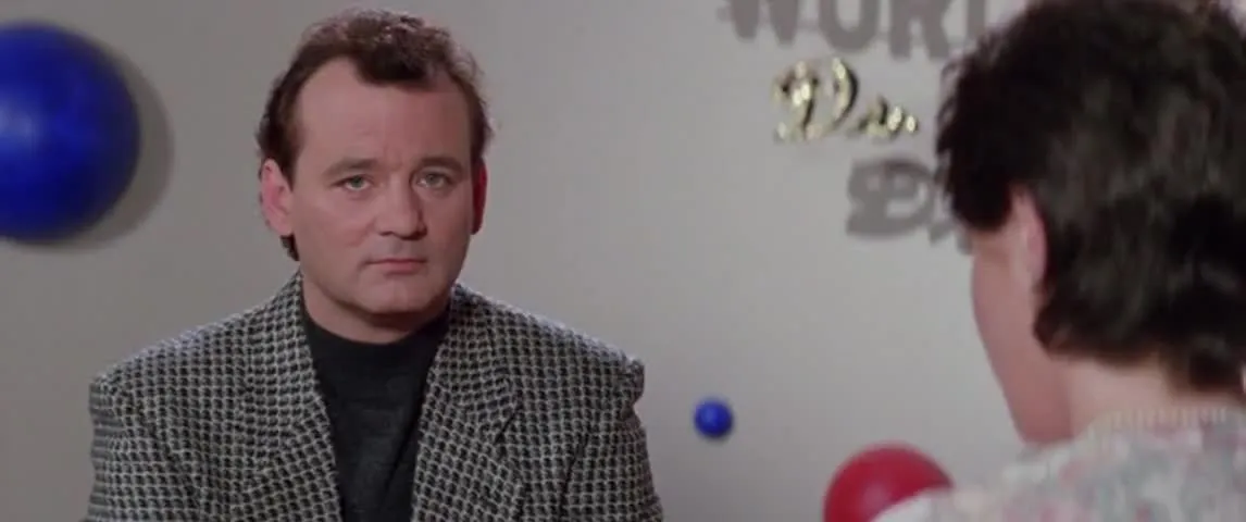 Bill Murray looking at the camera in disappointment