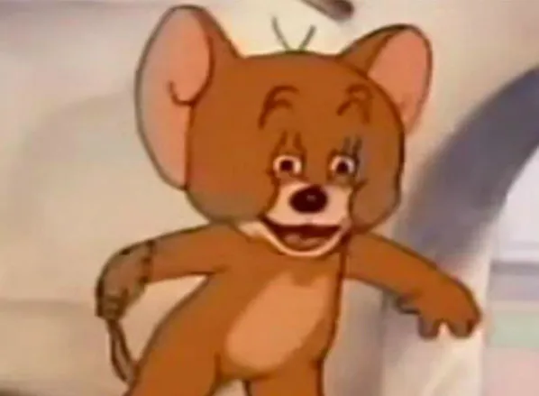 Jerry from Tom & Jerry, with a confused look