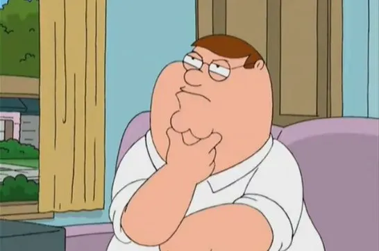 Peter Griffin de Padre de Familia, pensando