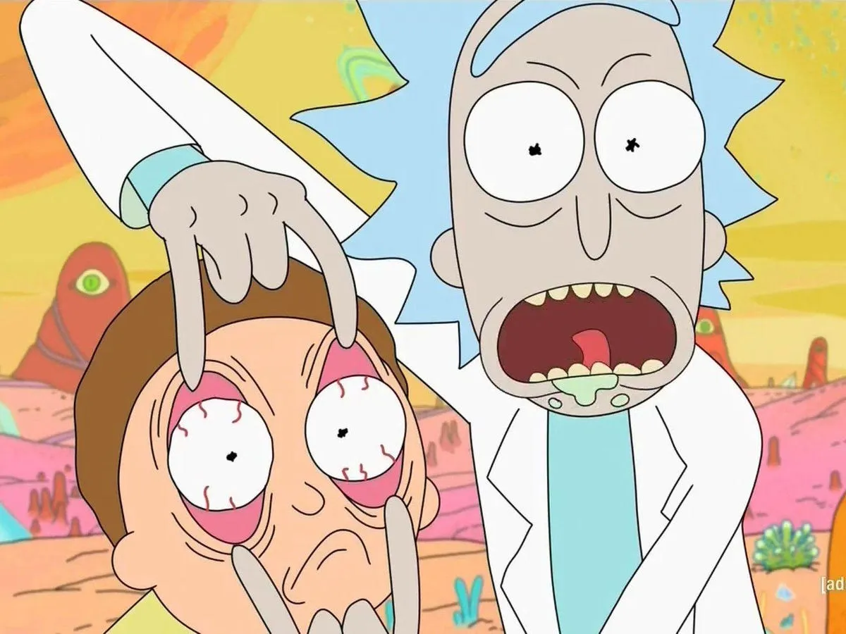 Rick abriendo los ojos de Morty