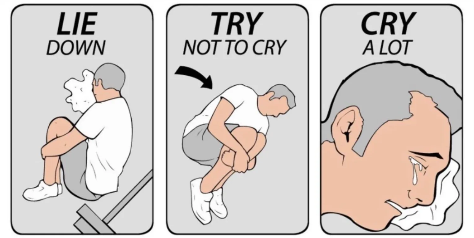 Meme de 'Acuéstate, intenta no llorar, llora mucho'