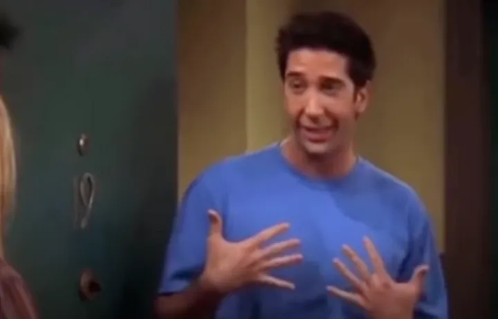 Ross from Friends in the high pitch scene