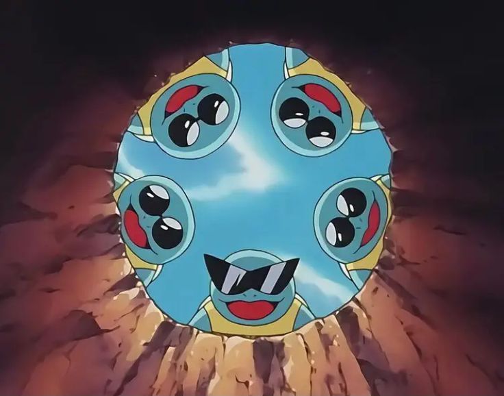 Squirtles looking down a trap hole