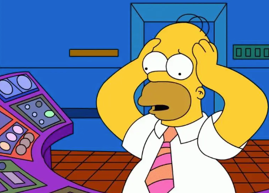 Worried Homer Simpson
